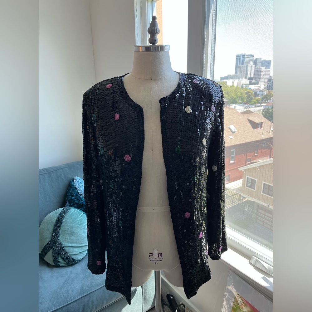 Scala Sequin Polka Dot Multi Jacket - image 1